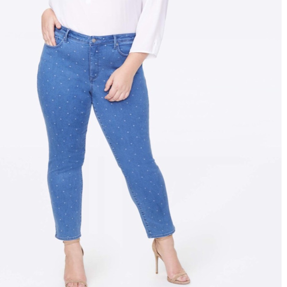 NYDJ - Polka Dot Slim Straight Ankle Jeans